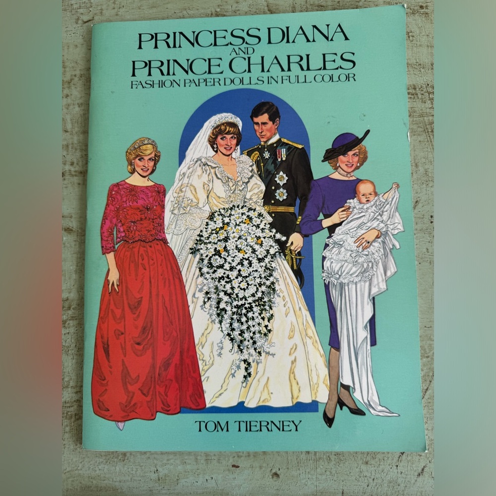 Princess Diana and Prince Charles Paper Dolls Book by Tom Tierney.  C4